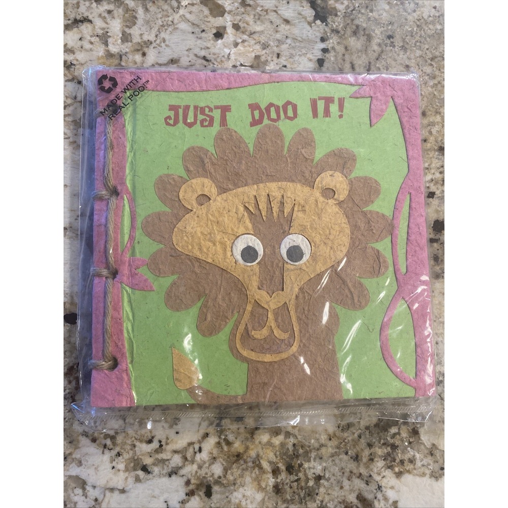 PooPooPaper Pink Twine Journal Lion Face Elephant Poo Odorless NEW 7x7